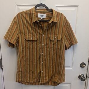 Corridor Men's Striped Brown Shirt